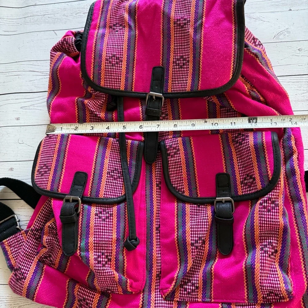 Pink Striped Backpack - Picture 4 of 5